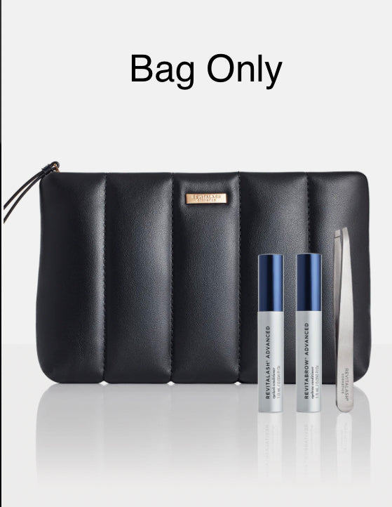 Black Vegan Leather Signature Cosmetic Bag