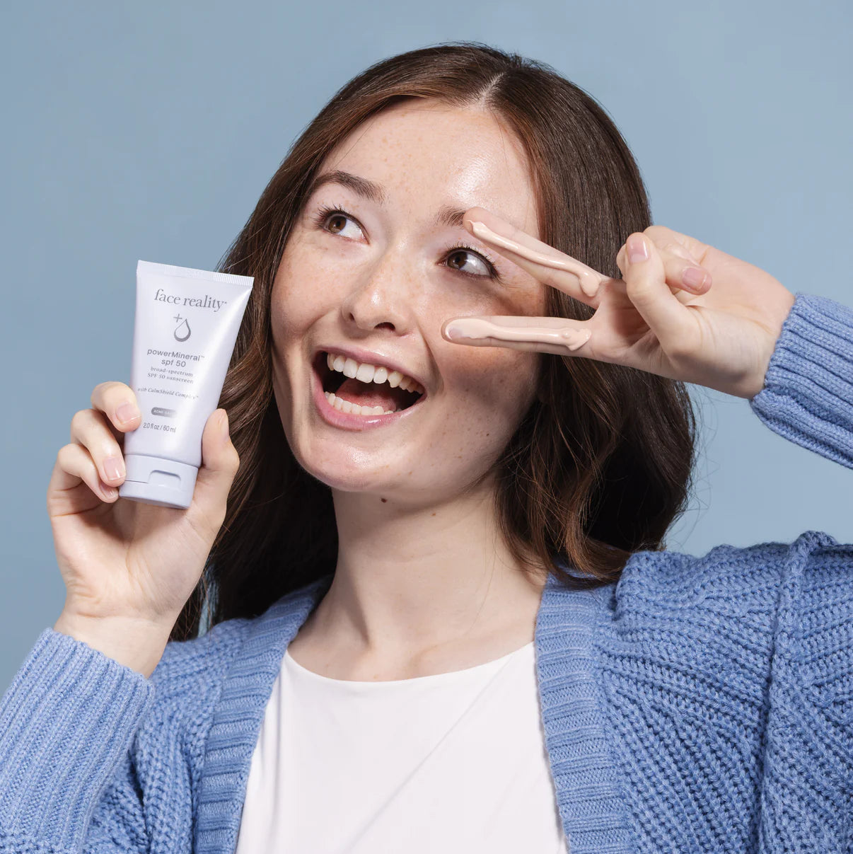 Lightweight 100% mineral SPF 50 sunscreen with 19% zinc oxide and sheer finish.