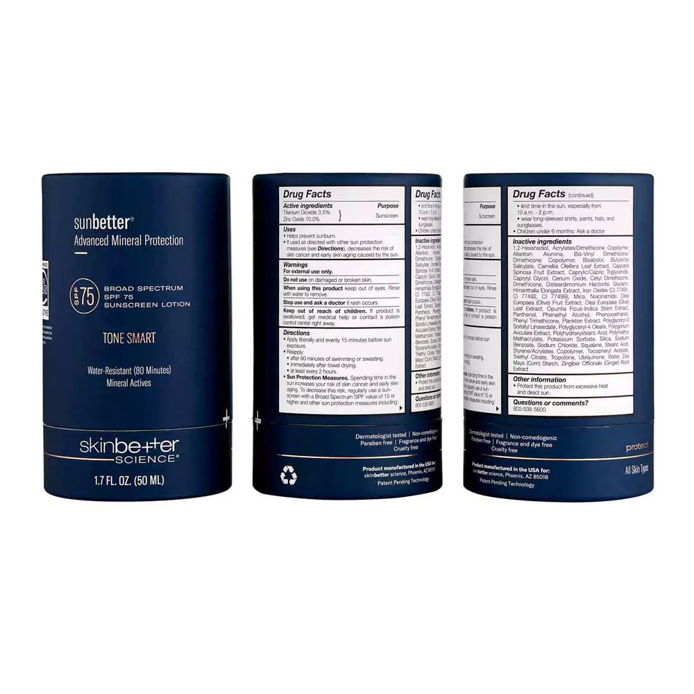 SkinBetter Science sunbetter TONE SMART SPF 75 Sunscreen Lotion 50ml