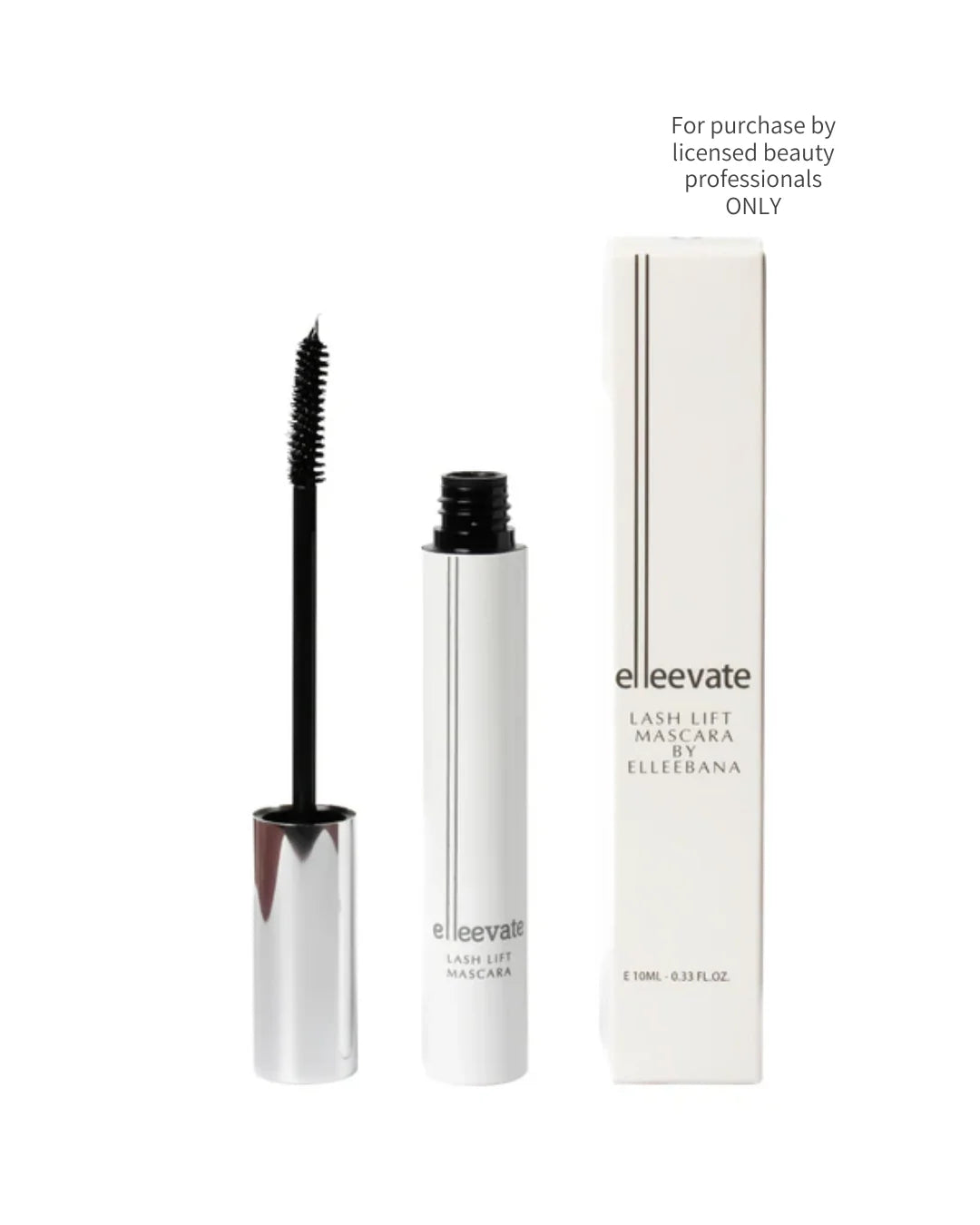 Open Elleebana Elleevate Keratin Black Aftercare Mascara showing the applicator wand.