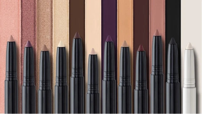 Long-lasting bronze eyeshadow stick with built-in sharpener