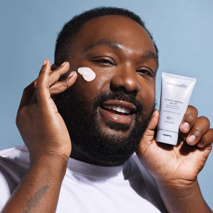 Lightweight SPF 50 sunscreen with BrightShield Complex for radiant skin.