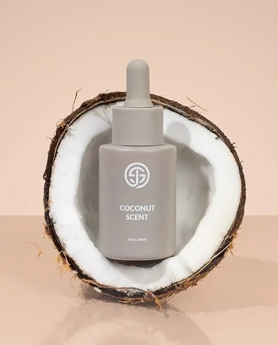 Sjolie Coconut Scent Drops fragrance additive for spray tanning solutions.