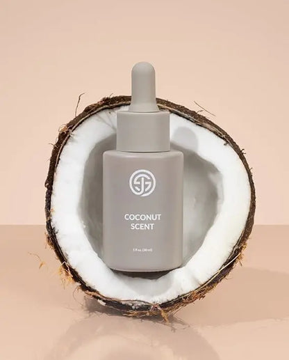 Sjolie Coconut Scent Drops fragrance additive for spray tanning solutions.