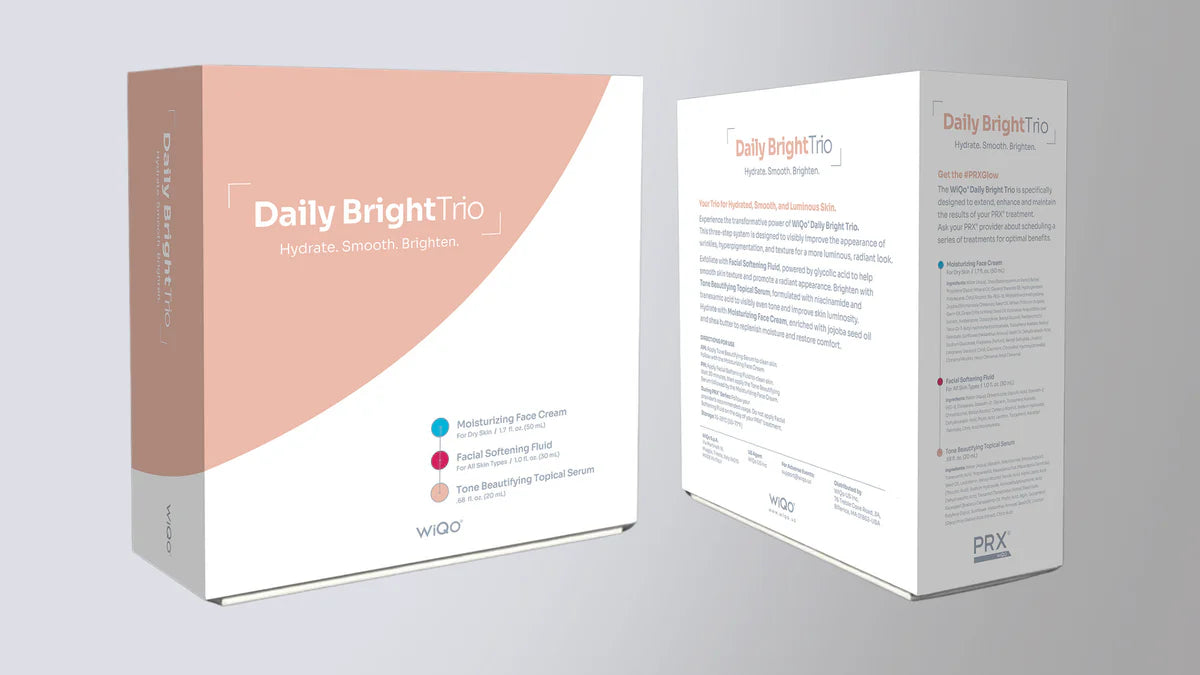 WiQo Daily BrightTrio with facial smoothing fluid and serum